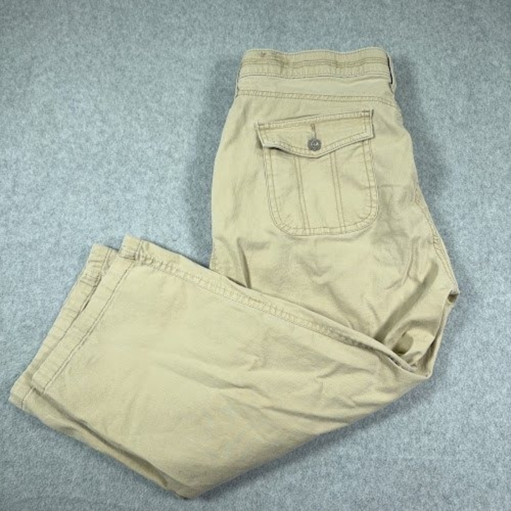 Levi's Cargo Capri Cropped Pants Womens Size 12 Tan Button Fly Casual